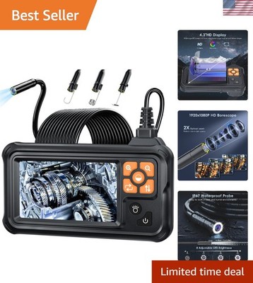 4.3'' HD Waterproof Endoscope Camera with 8 LEDs - 32.8FT Inspection Tool