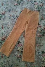 vtg 80'S AGED WHISKEY BOHO BUTTER SOFT LAMBSKIN LEATHER BOOT CUT PANTS XS