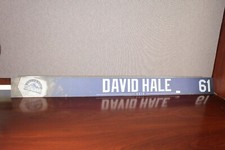 MLB Colorado Rockies DAVID HALE Game Used Locker Room Name Plate