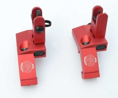 45 Degree Metal Gun Sights Rifle Flip up Anodized Red, Blue, Black, Green,Purple