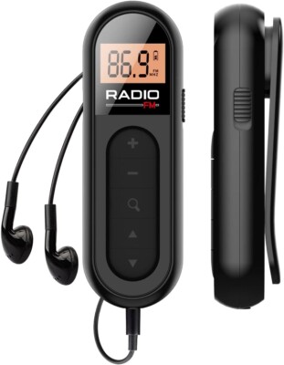 Mini Digital Portable Pocket LCD FM Radio Stereo USB Rechargeable w/Earphone