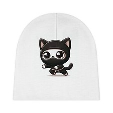 Cute Baby Beanie, Ninja Kitty Cat Hat, Newborn Knit Cap, Infant Winter Headwear,