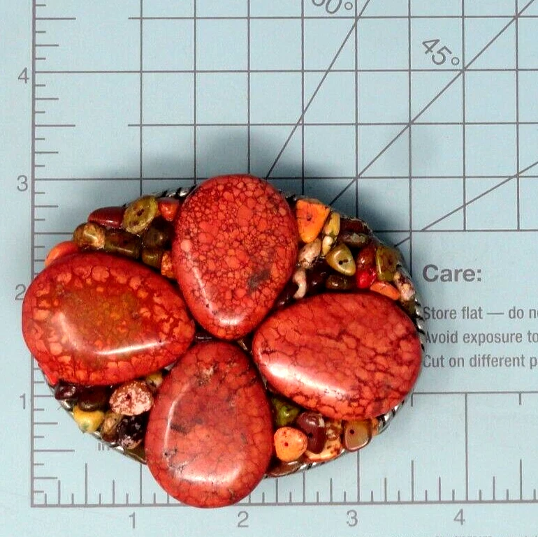 Hebilla de cinturón con piedras rosas del suroeste boho artesanal modificado Ivan.GTA831 Foto 3 de 4