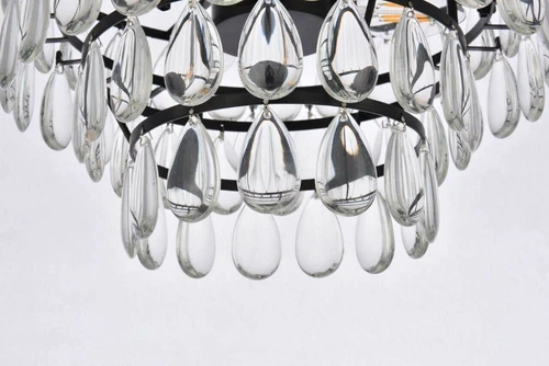 Tear Drop Crystal Flush Mount 3 Light Dining Room Kitchen Bathroom Lighting 14" - Picture 8 of 9