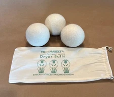 NEW To The Market 3" Wool Dryer Balls. 100% Organic 3 Pack. Handmade in Nepal.
