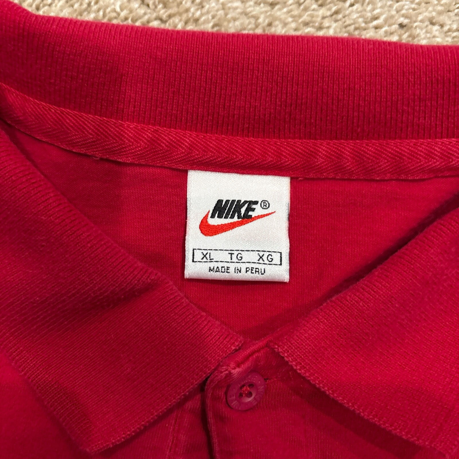 Vintage 90s Nike Swoosh Red Polo Shirt Large thumbnail 3