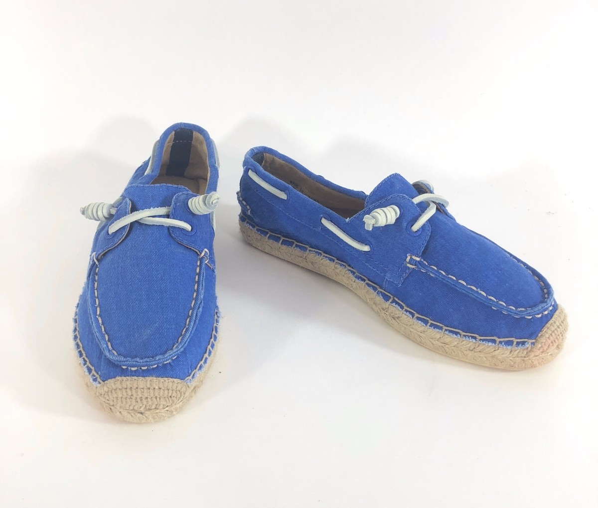 Sperry Top-Sider for J. Crew Espadrille Boat Shoes Bright Blue