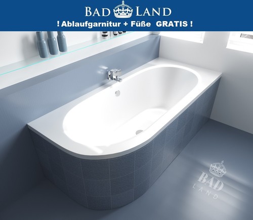 Eckbadewanne Eckwanne 150x75 Links Wanne Styropor GRATIS ! Ablauf ! Füße ! - Bild 1 von 5