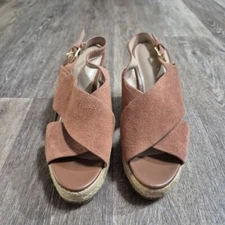Women's H Halston Brown Wedge Sandals 7.5