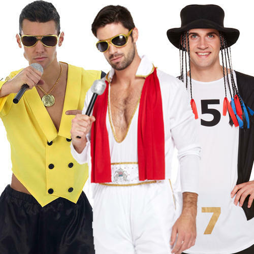 Musician Mens Fancy Dress Celebrities Pop Rock Star Singers Adults