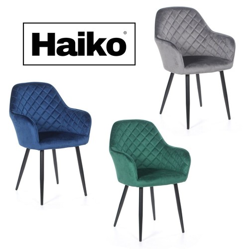 Terciopelo Acolchado Silla Comedor Tapizado Azul Marino Negro Piernas Gris Verde