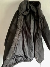 Phase Eight Black Long Sleeves Down & Feather Hoodie Puffer Coat Overcoat Sz:14