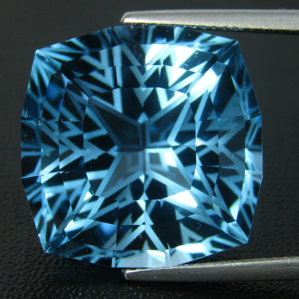 Cojín 38,85 quilates natural excelente topacio azul 18,8 mm corte mágico piedras preciosas sueltas Foto 4 de 4