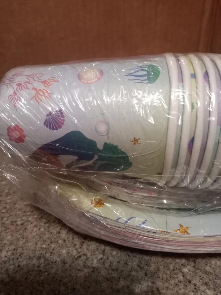 20 piezas sirena fiesta decoraciones (tazas, servilletas, tenedores, cuchillos, etc.) Foto 2 de 4