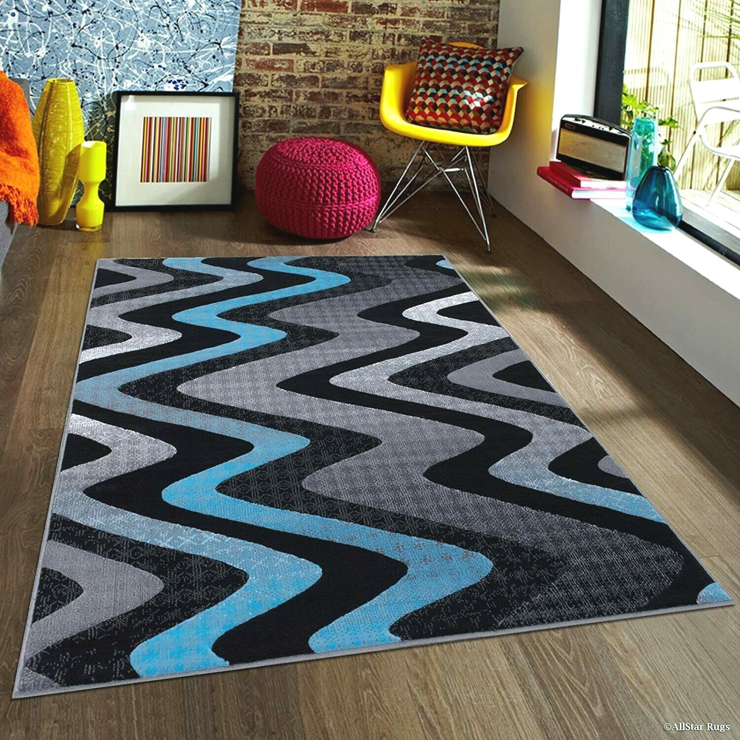 RUGS AREA RUGS CARPETS 8x10 RUG MODERN LARGE FLOOR BEDROOM BLUE 5x7