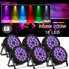 6X 200W PAR Stage Lighting 18LED RGBW DMX Colorful Club DJ Disco Party Show Lamp