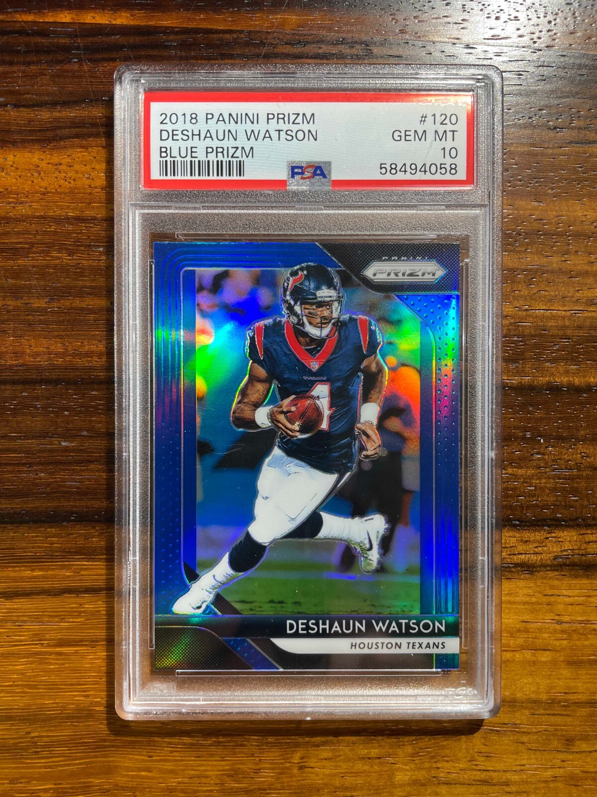 2018 Panini Prizm #120 DESHAUN WATSON Retail Blue Prizm SSP PSA 10 Texans POP 5