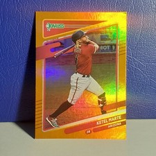 #113 Ketel Marte Arizona Diamondbacks 2021 Donruss Orange Foil Parallel Baseball