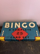 VTG 1936 MILTON BRADLEY Bingo Complete 30 Set  Wooden  Embossed Calling Numbers