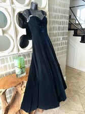 Donald Deal Y2K Teal Black Velvet Ballgown From Estate Sale Of Matthew Weiner XS