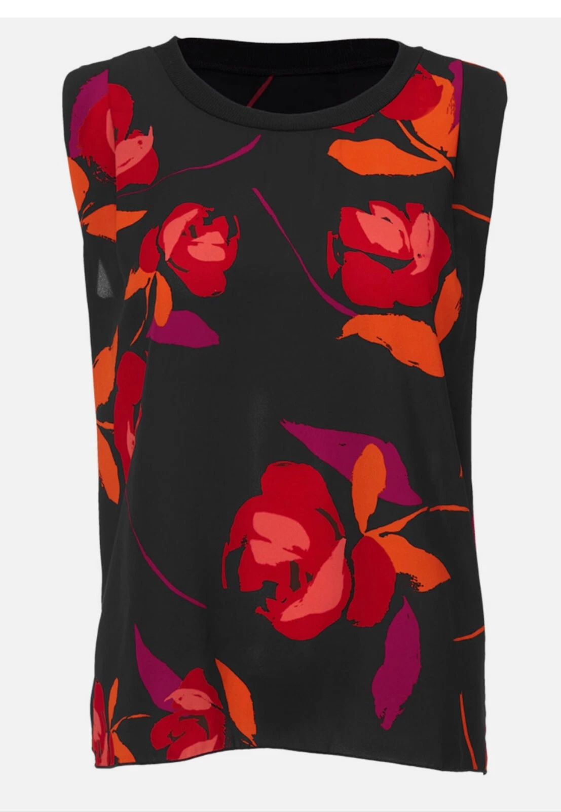 Cabi New NWT New Complete Top #4552 Black with red flowers XXS - XL Was $89