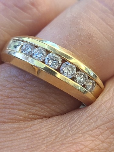 14k Gold Diamond Ring, 14k Gold Diamond Wedding Band, Gold Diamond Ring