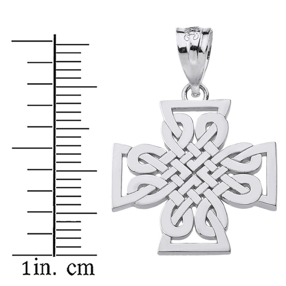 Sterling Silver Woven Celtic Cross Pendant Necklace | eBay
