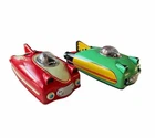 2009 Schylling Turquoise & Red Future Cars Friction Motor Tin Toy Sound Set Of 2