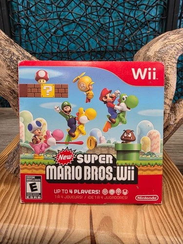 New Super Mario Bros Wii Nintendo Game 2010 CARDBOARD SLEEVE NO MANUAL Tested