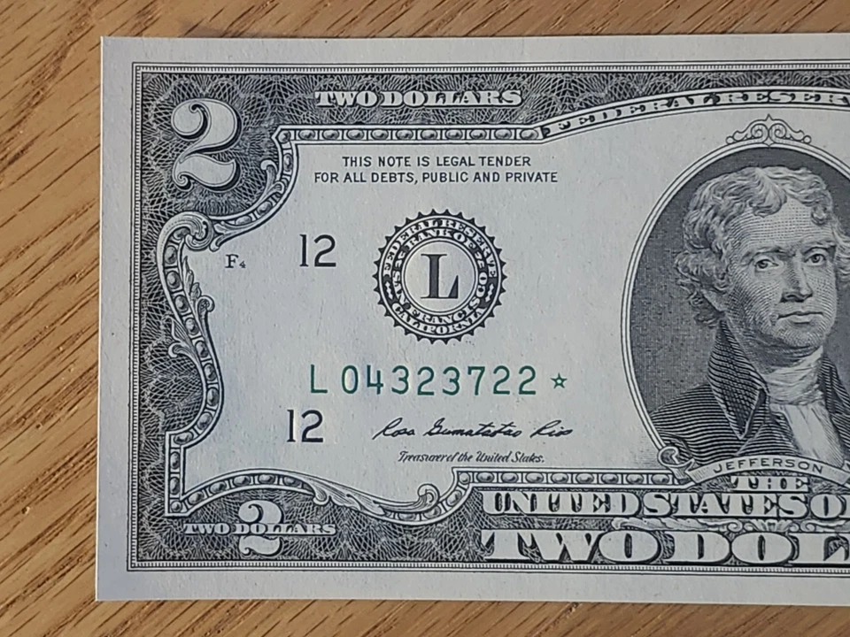 2013 $2 "STAR NOTE" SAN FRANCISCO L04323722* UNC/GEM 2 OF 3 CONS SERIAL NUMBERS - Image 3 of 4