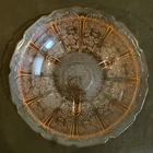 Vintage 10” footed bowl, Pink Depression Glass, Cherry Rose pattern