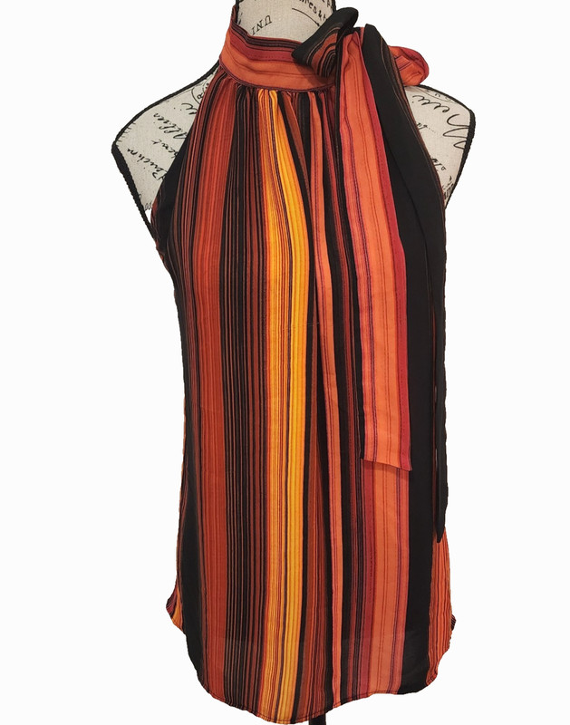 WORTHINGTON orange striped tank top blouse- size XL
