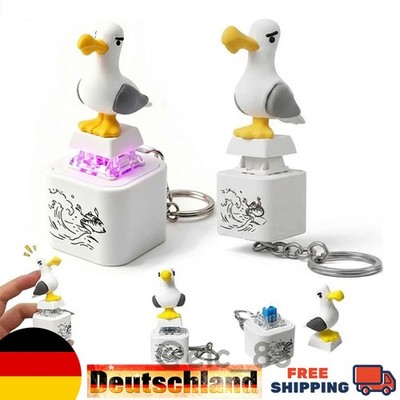 Seagull Mine Keychain,Button with Sound Rechargeable Keyboard Clicker Fidget Toy