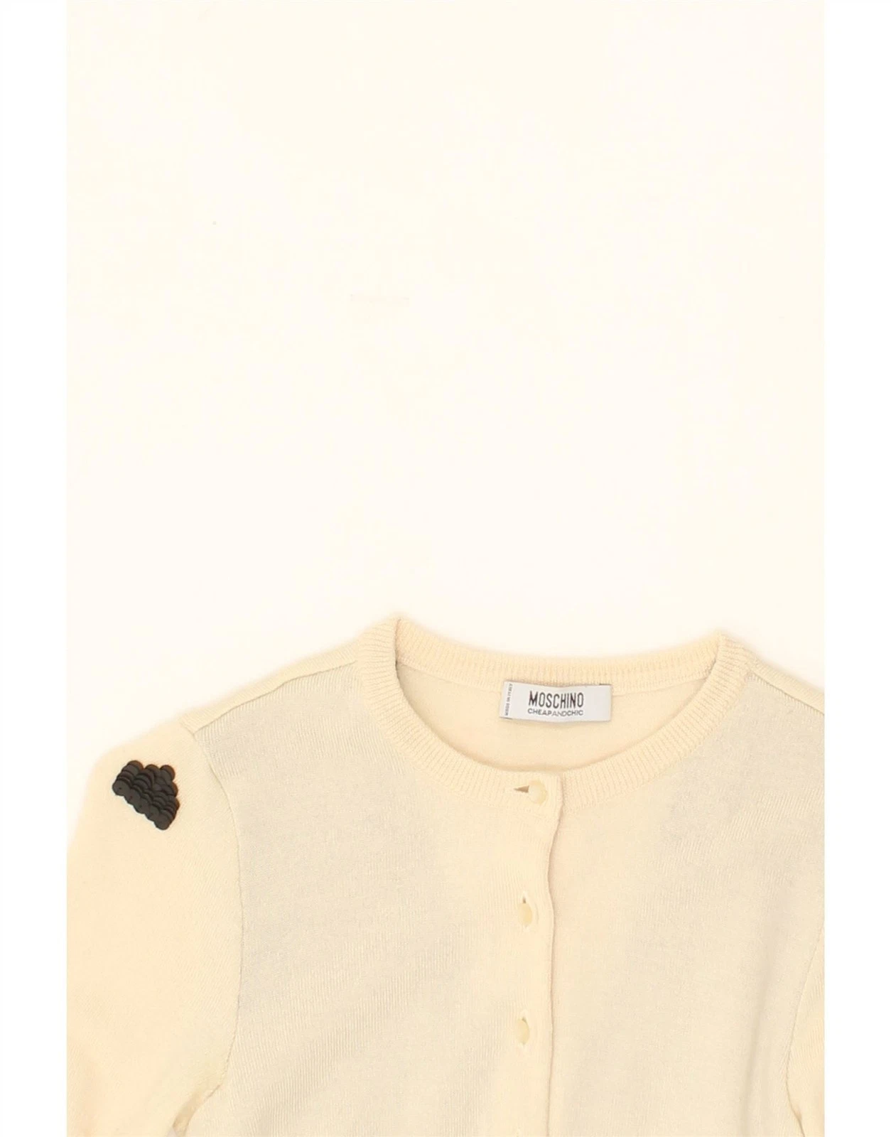 MOSCHINO Vestito donna maglione manica lunga UK 10 piccolo beige colorblock BL15