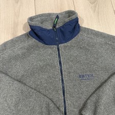 Vtg Eddie Bauer EBTEK Polartec Fleece Jacket Gray USA Made Sz Large Gorpcore