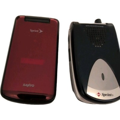 Sprint Sanyo SCP-200  Blue/Silver & SCP 3810 Mirror Red Works Looks For Service 