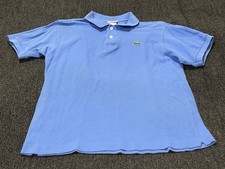 Lacoste Polo Shirt Men's 4 Medium Blue Crocodile Slim Fit Short Sleeve