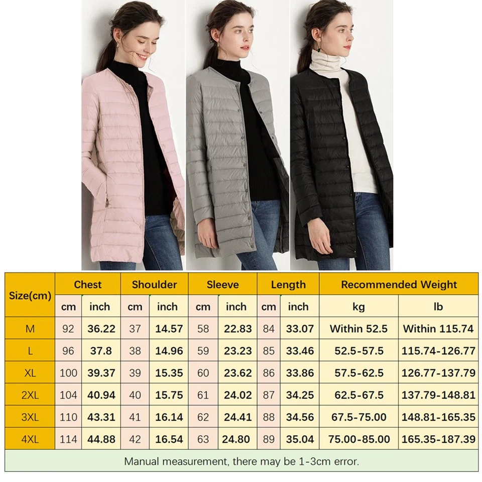 Женщин Ultralight Packable утка вниз куртки пуховик длинные пальто парка зимние теплые - Изображение 2 из 4