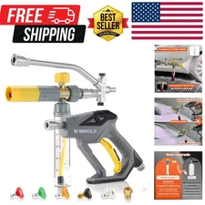 Pressure Washer Gun with Mini Foam Cannon, Dual Connector Accessory, Undilute...