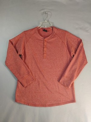 Oakley Mens Shirt Medium Red Henley Long Sleeve Solid Activewear Golf Pullover