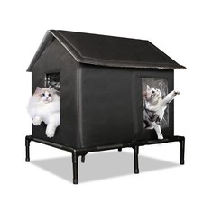 Outdoor Cat House for Feral Cats, Extra Large Insulated Stray Cat Shelter, We...