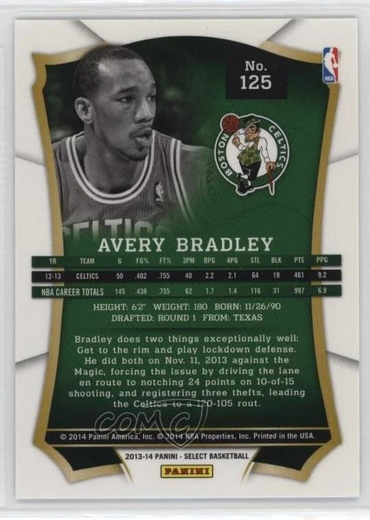 2013-14 Panini Select Avery Bradley #125 - Image 2 of 2