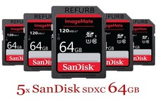 5x SanDisk 64GB ImageMateSDXC UHS-I / Class 10 Memory Card, Speed Up to 120MB/s