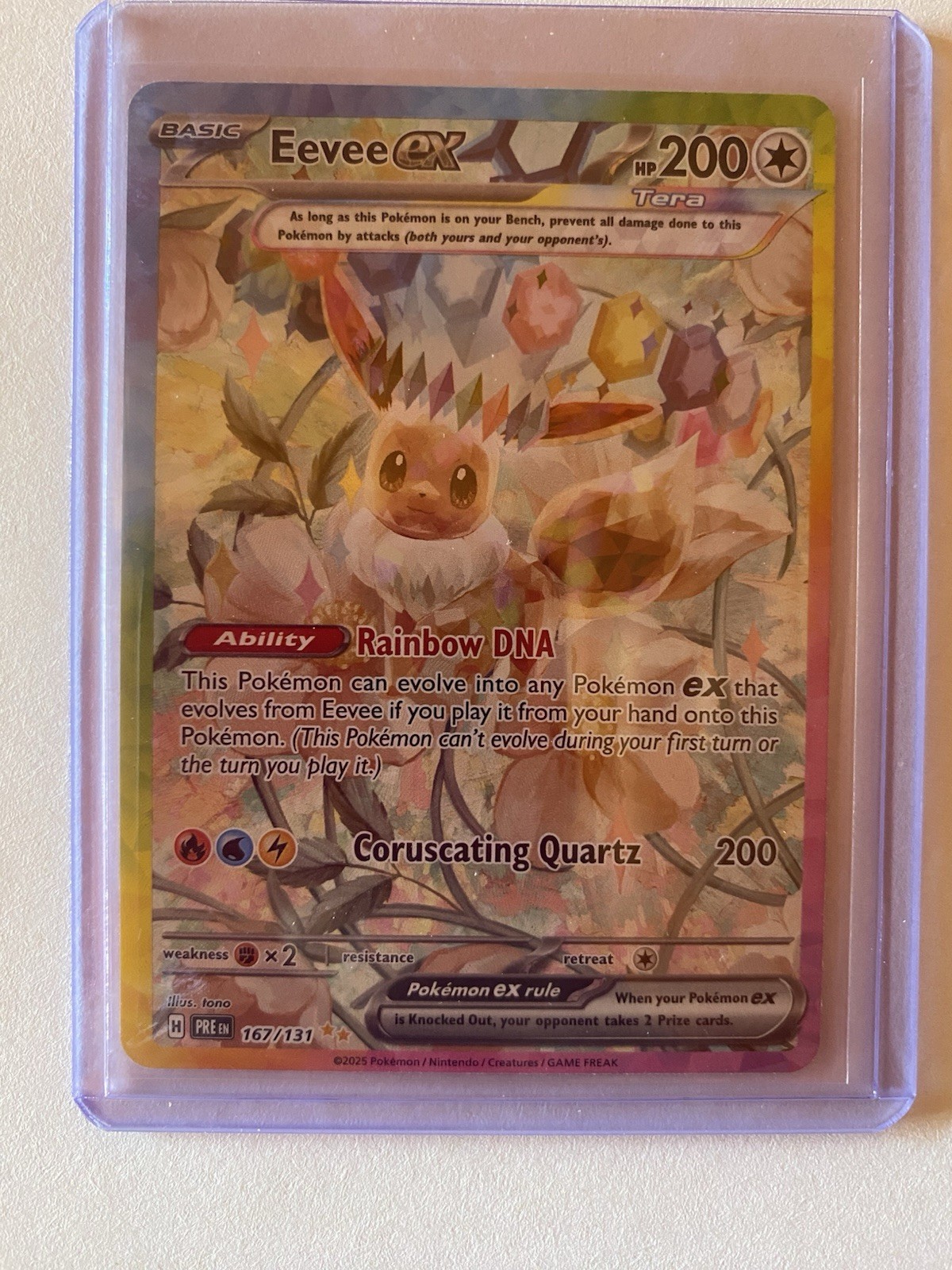 Pokemon Eevee Ex 167/131 Prismatic Evolutions SIR Special Illustration Rare