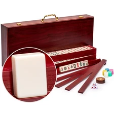 American Mahjong "Classic Royale" 166-Tile Pusher Wood Case US-AM008-A New