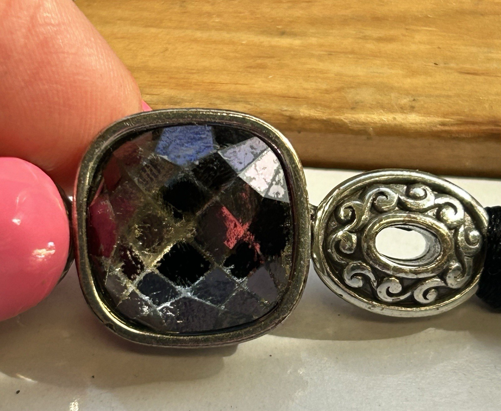 Brighton FACETS Scroll Square Medallion Rope Brac… - image 4