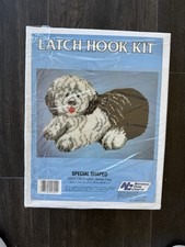 National Yarn Crafts Latch Hook Kit Old English Sheep Dog R851 NOS Open Box