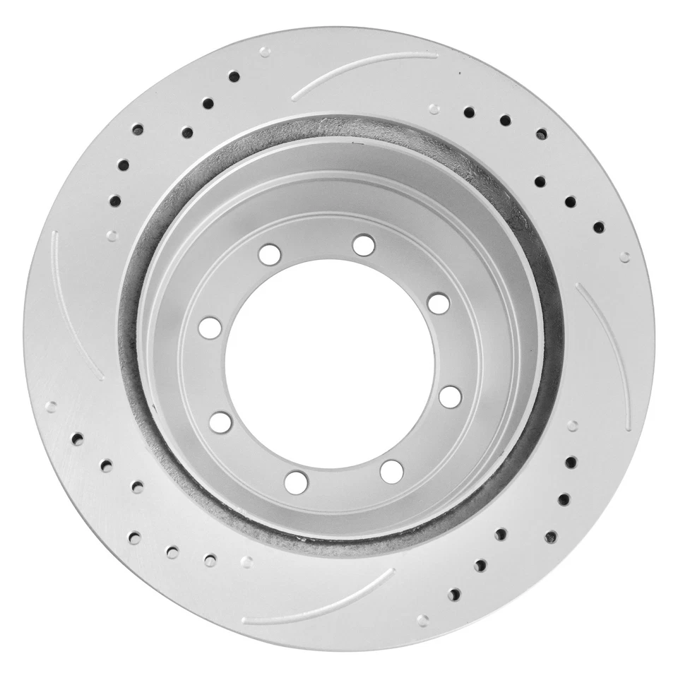 Rear Drilled Rotors Ceramic Brake Pads for 1999-2004 Ford F-350 Super Duty DRW Foto 4 de 4