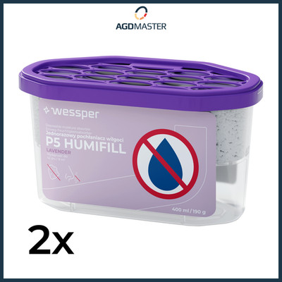 Feuchtigkeitskiller Nachfüllpack 2x 400ml Lavendelduft Wessper P5 Humifill