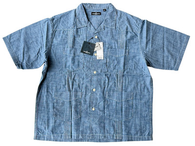 Engineered Garments x GU Mens Cuban Shirt NWT Size XL Blue